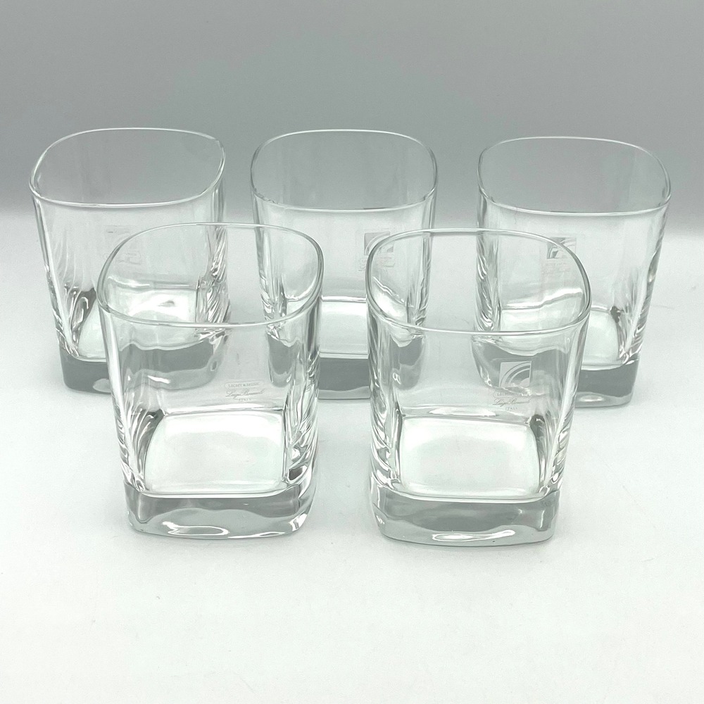Luigi Bormioli Strauss Square Whiskey Glasses Set of‎ 5 Light & Music Italy